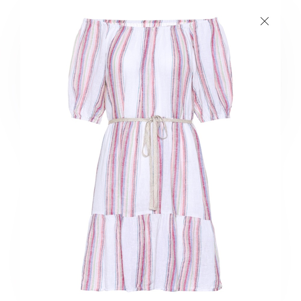 Velvet by Graham & Spencer - Cinthia striped linen blend summer mini dress